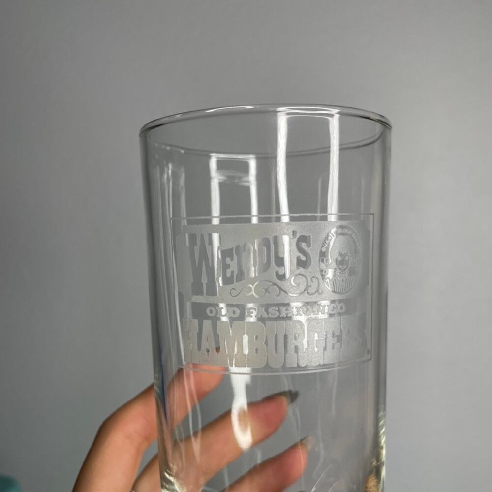 WENDYS Vintage Glassware Restaurant Fast Food Set‎ of 3 - Picture 3 of 3